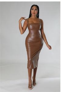 Chocolate Leather Dress